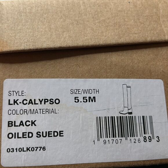 Lucky Brand Calypso Oiled Suede Tall Boots Over the Knee Black Women’s 5.5M NWB - Picture 9 of 9